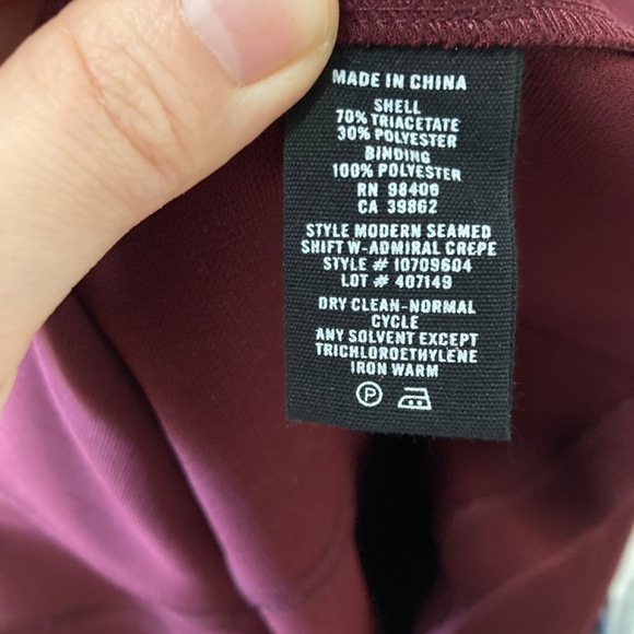 Theory Modern Seamed Shift Dress Mulberry Size 4 NWOT - Picture 6 of 6